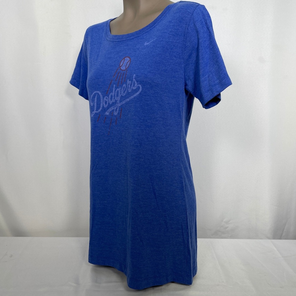 Los Angeles Dodgers MLB Nike Heathered Royal Blue T-Shirt Women's MEDIUM - Picture 4 of 10